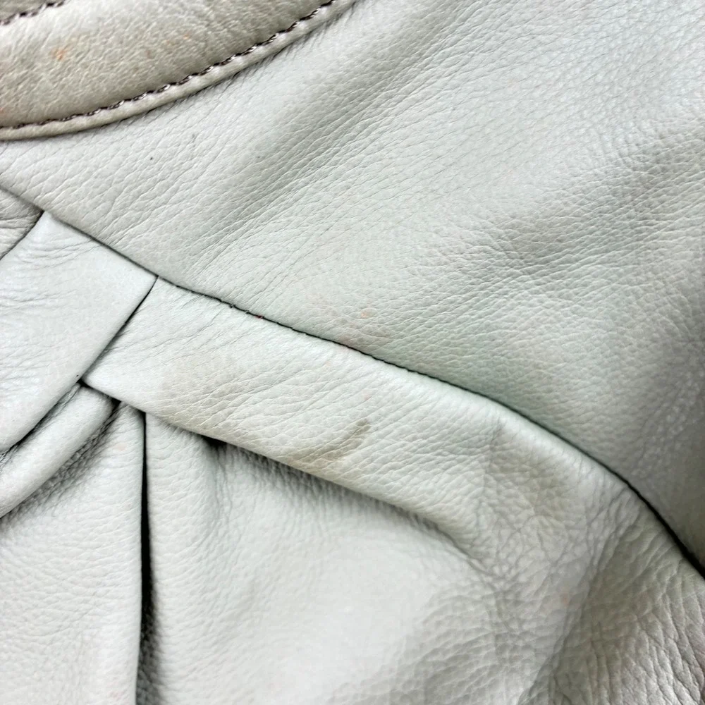 B. Makowsky Shoulder Bag Oversized Genuine Leather Mint Green Slouchy Boho Hobo